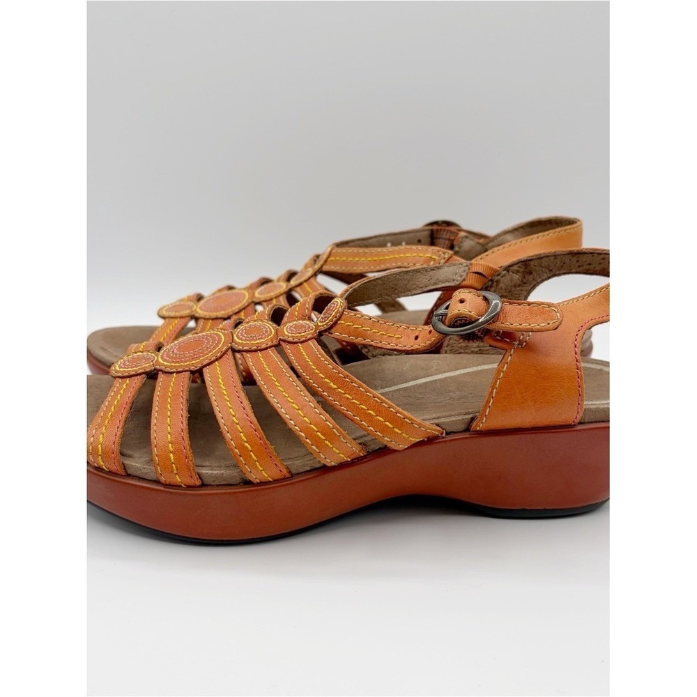 Dansko Drea Women's Sandals Size 38, 7.5 - 8 Orange Fisherman Slingback Shoes